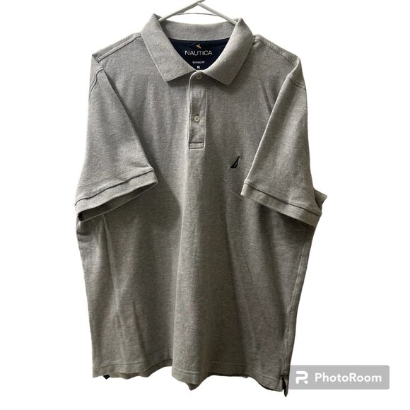 Nautica Polo Style Men's Gray Blue Quarter Button Up Shirt Size XL - Picture 1 of 3